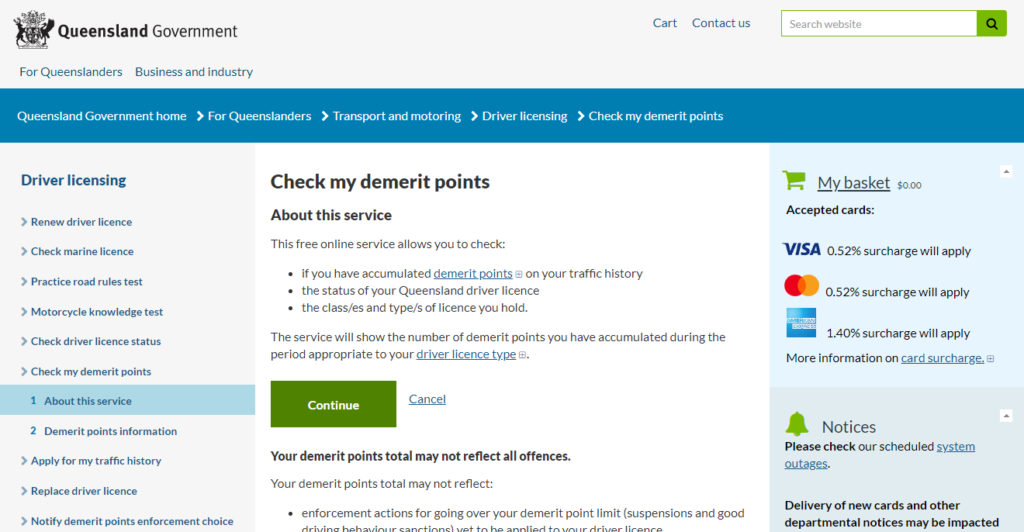 how do you check your demerit points victoria